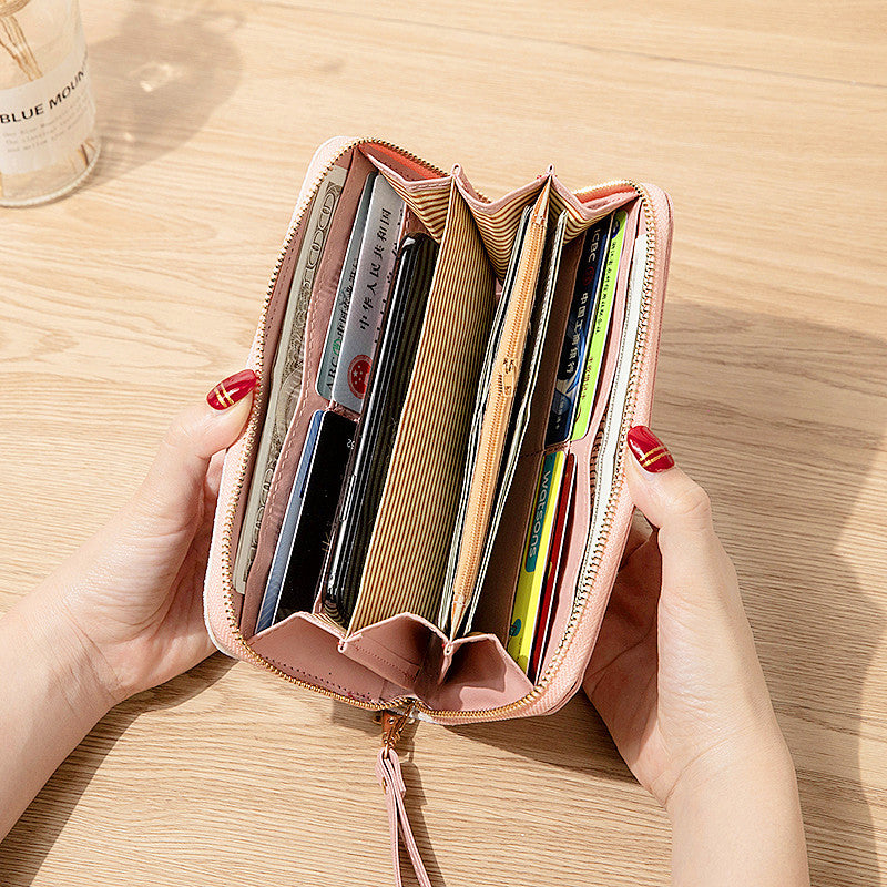 Wholesale Splicing Contrasting Tassel PU Wallet